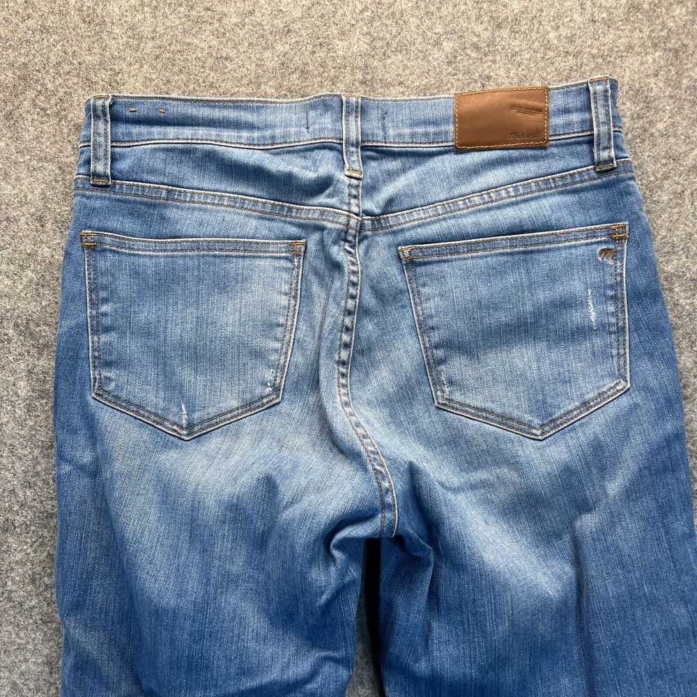 Madewell‎ Jeans Women's 30 9" High Riser Skinny Stretch Light Blue Distressed - Picture 13 of 14